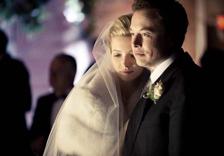 Talulah Riley and Elon Musk on their wedding day. Source: Getty