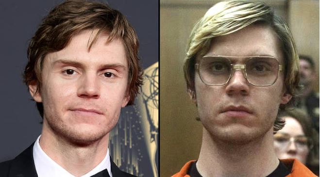 People are urging others not to 'thirst' over Evan Peters as Jeffrey Dahmer. Picture: Rich Fury/Getty Images, Netflix
