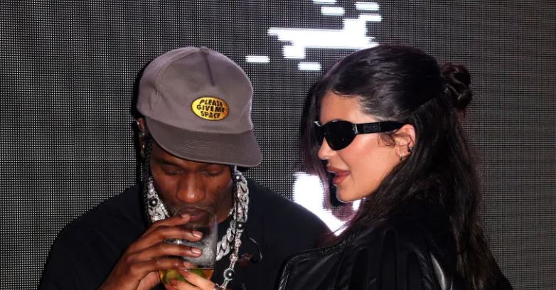 MIAMI BEACH, FLORIDA – DECEMBER 02: Kylie Jenner attends as Travis Scott (L) and 50 Cent perform at Wayne & Cynthia Boich’s Art Basel Party on December 02, 2022 in Miami Beach, Florida. (Photo by Alexander Tamargo/Getty Images)